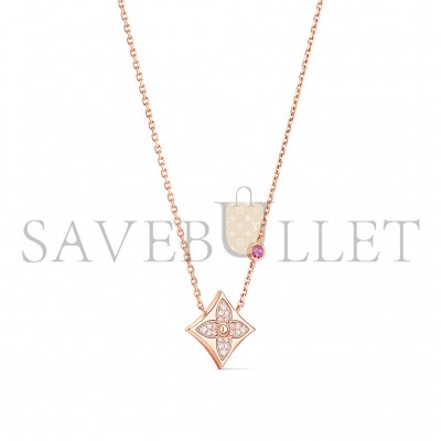 LOUIS VUITTON COLOR BLOSSOM QIXI LIMITED EDITION BB STAR PENDANT, PINK GOLD, PINK SAPPHIRE AND DIAMONDS Q03274